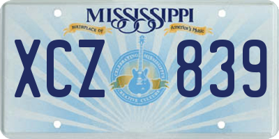 MS license plate XCZ839