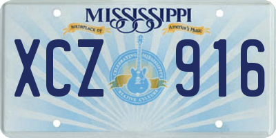 MS license plate XCZ916