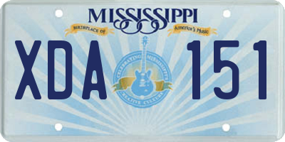 MS license plate XDA151