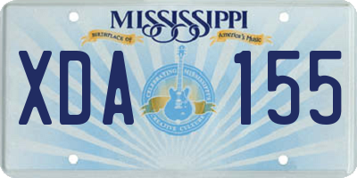 MS license plate XDA155