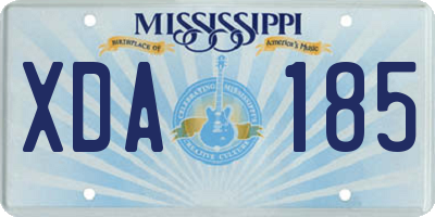 MS license plate XDA185