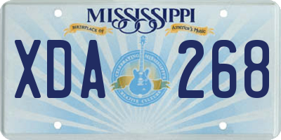 MS license plate XDA268