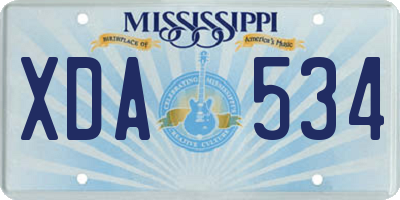 MS license plate XDA534