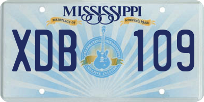 MS license plate XDB109
