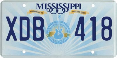 MS license plate XDB418