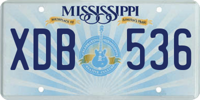 MS license plate XDB536