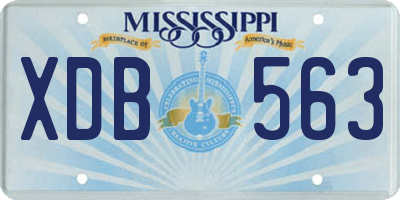 MS license plate XDB563