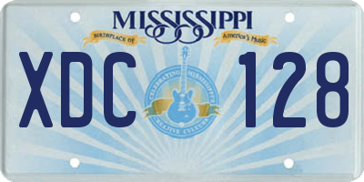 MS license plate XDC128