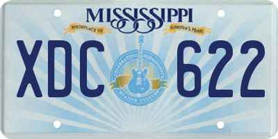 MS license plate XDC622