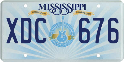 MS license plate XDC676