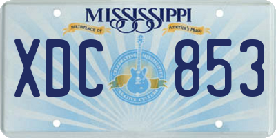 MS license plate XDC853