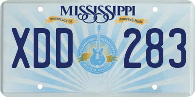 MS license plate XDD283