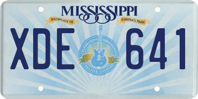 MS license plate XDE641