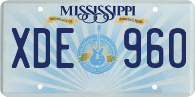 MS license plate XDE960