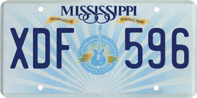 MS license plate XDF596