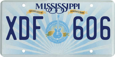 MS license plate XDF606