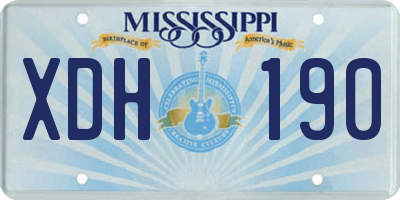 MS license plate XDH190