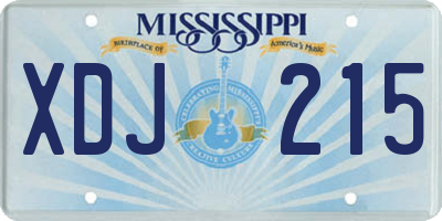 MS license plate XDJ215