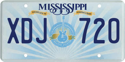 MS license plate XDJ720