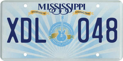 MS license plate XDL048