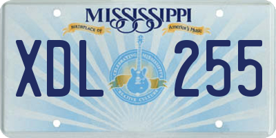 MS license plate XDL255