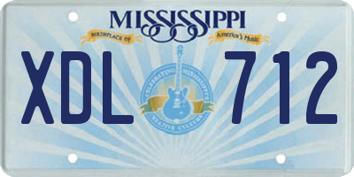 MS license plate XDL712