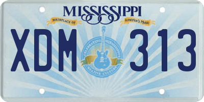 MS license plate XDM313