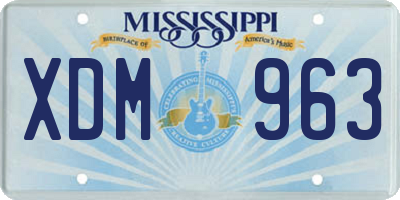 MS license plate XDM963