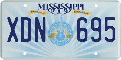 MS license plate XDN695