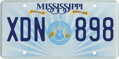 MS license plate XDN898