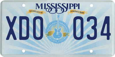 MS license plate XDO034