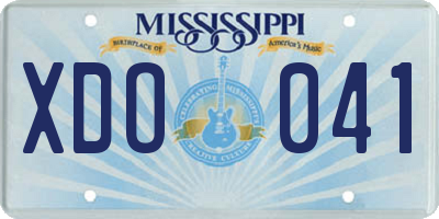 MS license plate XDO041