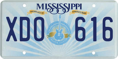 MS license plate XDO616