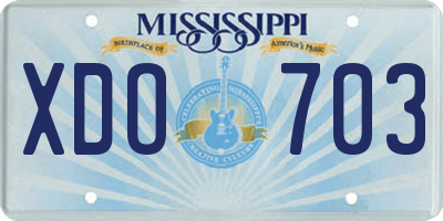 MS license plate XDO703