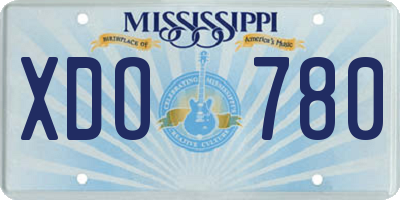 MS license plate XDO780