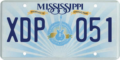 MS license plate XDP051