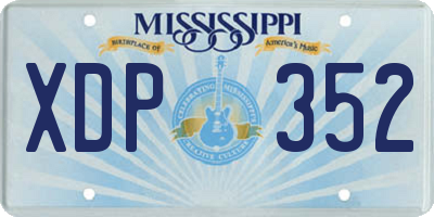 MS license plate XDP352