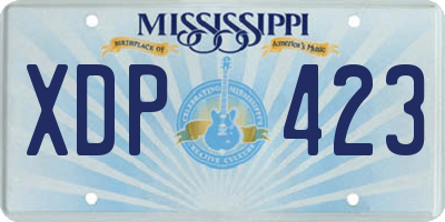 MS license plate XDP423