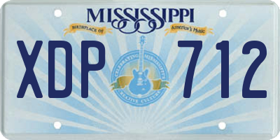 MS license plate XDP712