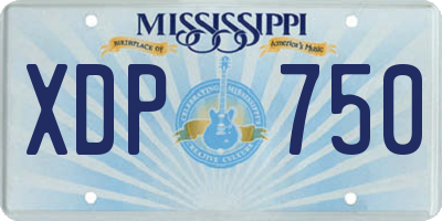 MS license plate XDP750