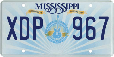 MS license plate XDP967