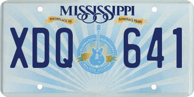 MS license plate XDQ641