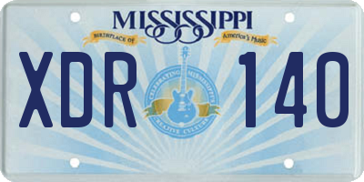 MS license plate XDR140