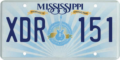 MS license plate XDR151