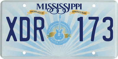 MS license plate XDR173