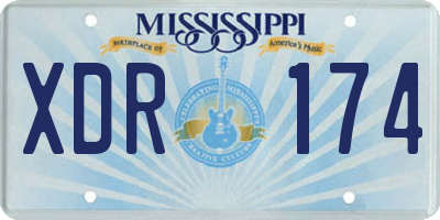 MS license plate XDR174