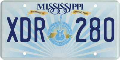 MS license plate XDR280