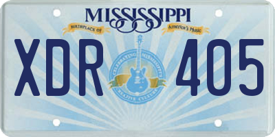 MS license plate XDR405