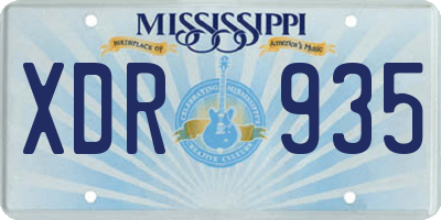 MS license plate XDR935
