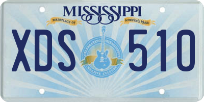 MS license plate XDS510